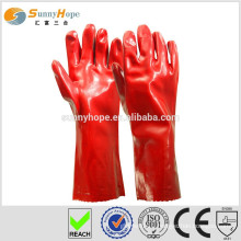 Sunnyhope red pvc coated cotton gloves